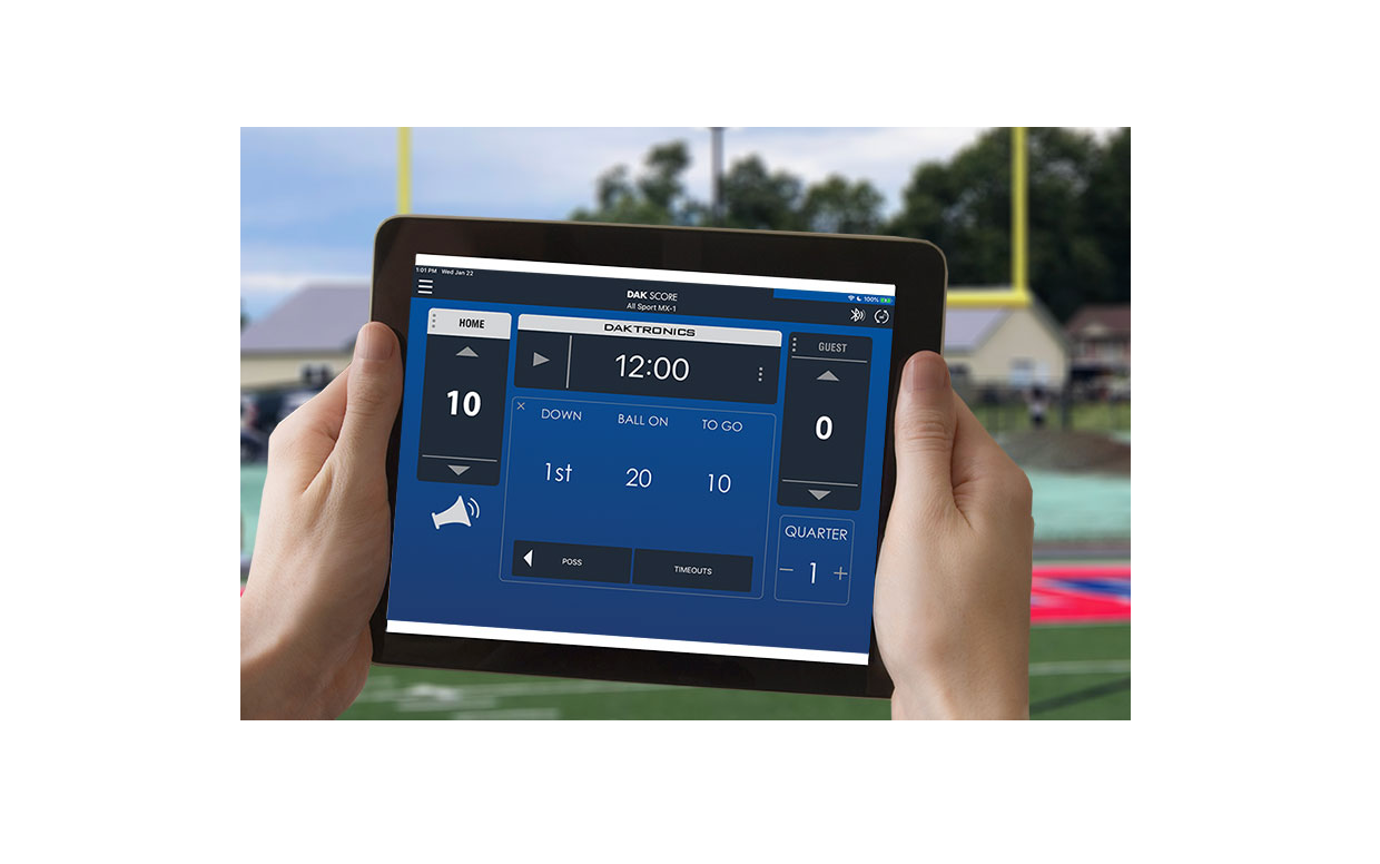 Ipad with Daktronics software displayed